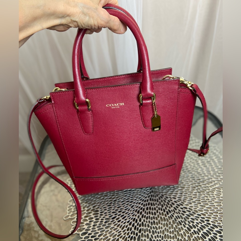 Coach Saffiano Leather Mini Tanner Crossbody Satchel, NWOT